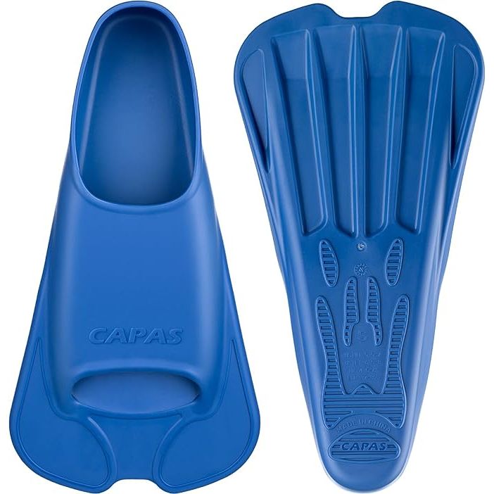 The CAPAS Swim Training Fins are designed for both kids and adults looking to improve their swimming skills and build leg strength. These short blade fins are made with comfortable silicone material that contours to the shape of the foot, providing a snug fit and reducing the risk of blisters or discomfort during your swim.