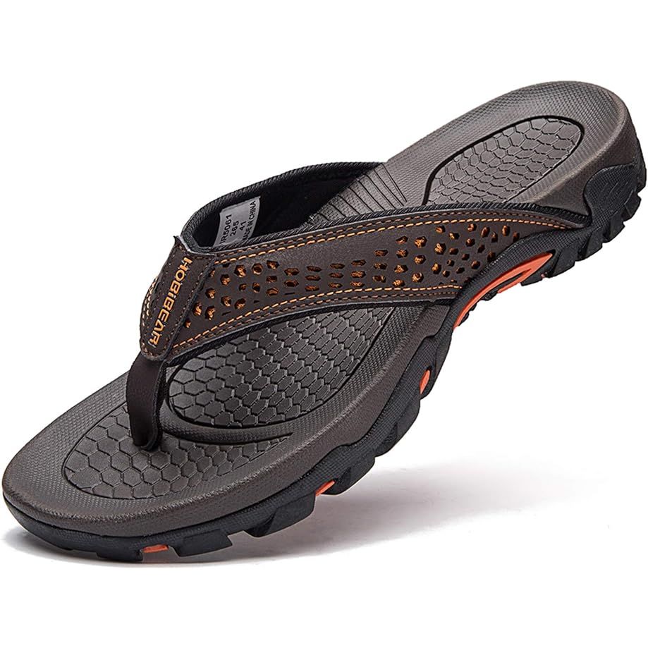 GUBARUN Men's Sport Flip Flops are designed for comfort and style during outdoor activities. These casual thong sandals feature a durable and slip-resistant rubber sole, making them ideal for walking, hiking, and other outdoor adventures. The cushioned footbed provides support and comfort, while the soft fabric straps ensure a secure and snug fit.