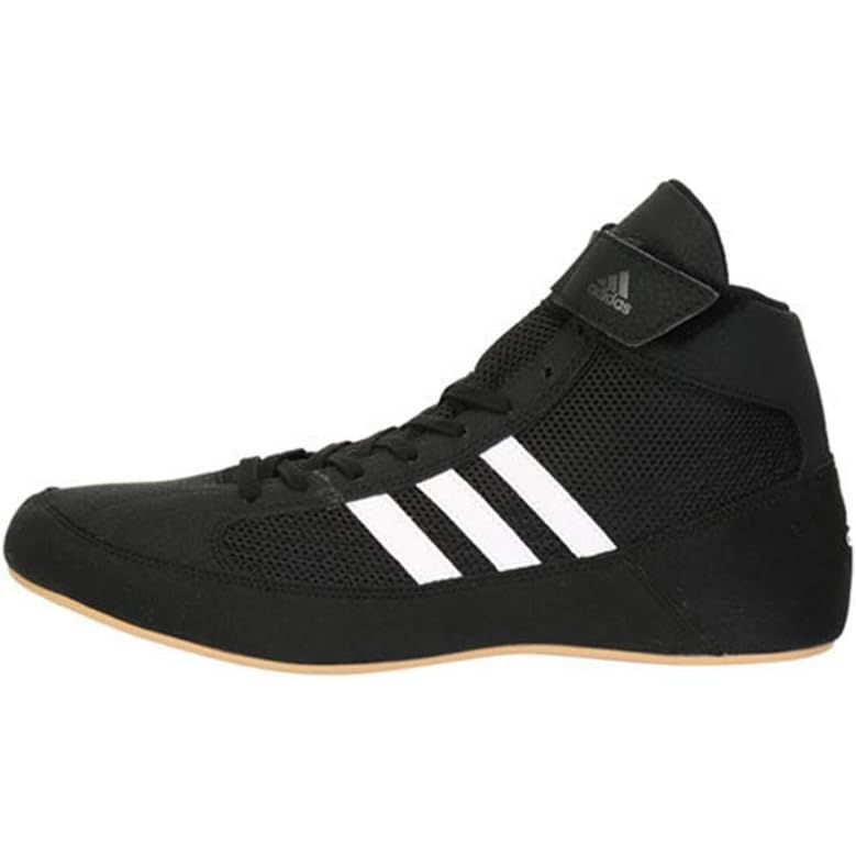 The Adidas Men's HVC Wrestling Shoe in Black/White is a popular choice among wrestlers for its durability and performance. This shoe is designed specifically for the sport of wrestling, with features such as a high-top design for added ankle support and a rubber sole for optimal traction on the mat.