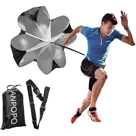 The Bfsmile Running Speed Training 56" Parachute with Adjustable Strap is designed to help improve speed and strength for athletes of all ages. The parachute provides resistance while running, which helps to increase leg strength and improve overall speed.