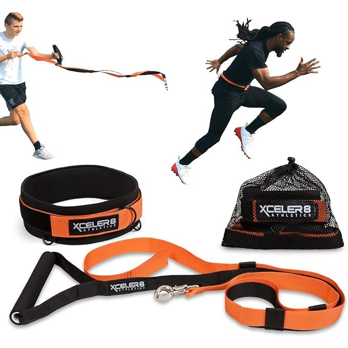 Enhance your speed and agility training with the XCELER8 Speed-X Training Kit. This kit includes a speed training harness and bullet-proof resistance strap to help build up power and recruit more muscle fibers for increased speed in less time.