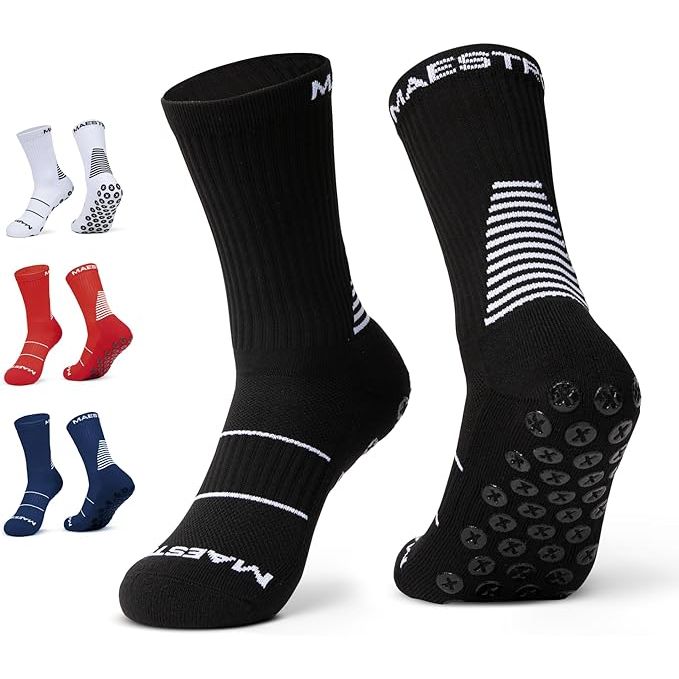 Maestro Grip Socks are innovative anti-slip socks designed for both men and women, perfect for sports like soccer, football, basketball, and hockey. These socks feature advanced grip technology on the bottom of the foot to provide maximum traction and prevent slipping during intense athletic activities.