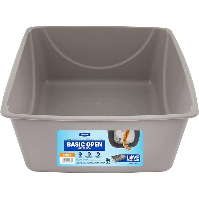 Introducing the Petmate Open-Top Kitty Litter Box, designed to provide your feline friend with ample space and comfort while they take care of business. This large litter pan is perfect for small cats or kittens to access easily. The non-stick surface ensures easy cleaning, making it a breeze to keep your pet's area tidy and fresh.