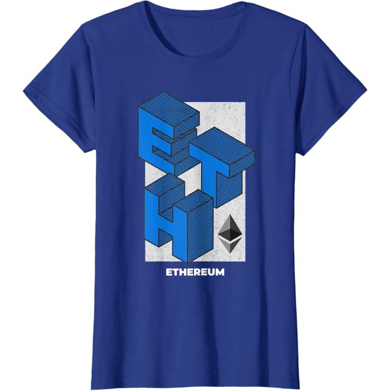 Ethereum Crypto Isometric Text ETH Cryptocurrency Shirt T-Shirt image