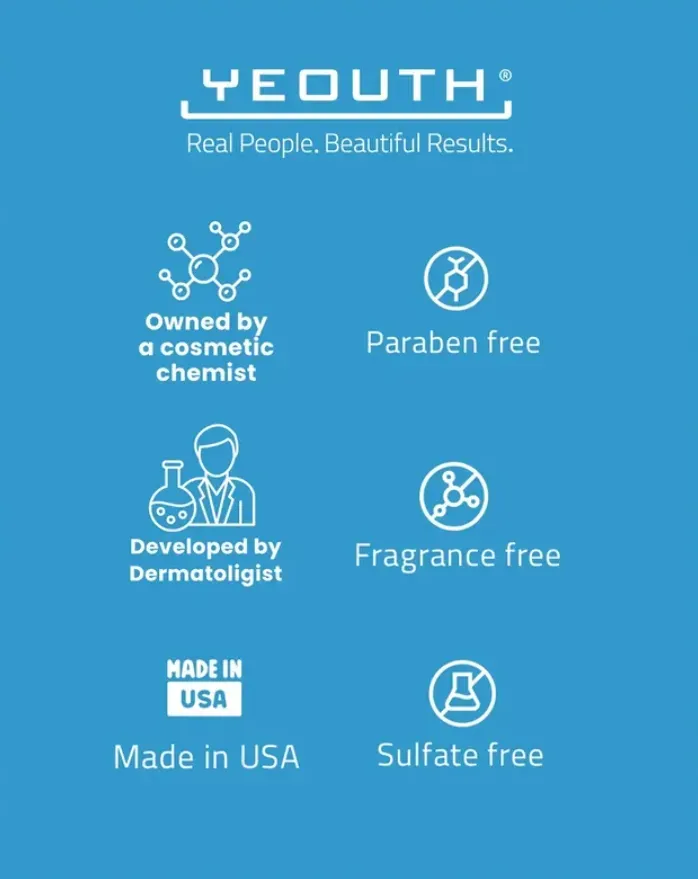 
YEOUTH began in a lab in New Mexico when our founder, Kevin Mallory, a Cosmetic Chemist, created a formula for his wife to help with skin hydration. That formula, our now best-selling Pure Hyaluronic Acid Serum. It was the beginning of something bigger: a skincare brand that didn’t rely on gimmicks, overpriced packaging, or trendy fads.
Kevin had spent decades formulating products for brands big and small. But he saw a gap. Where were the products that truly put quality first without such a high price tag?