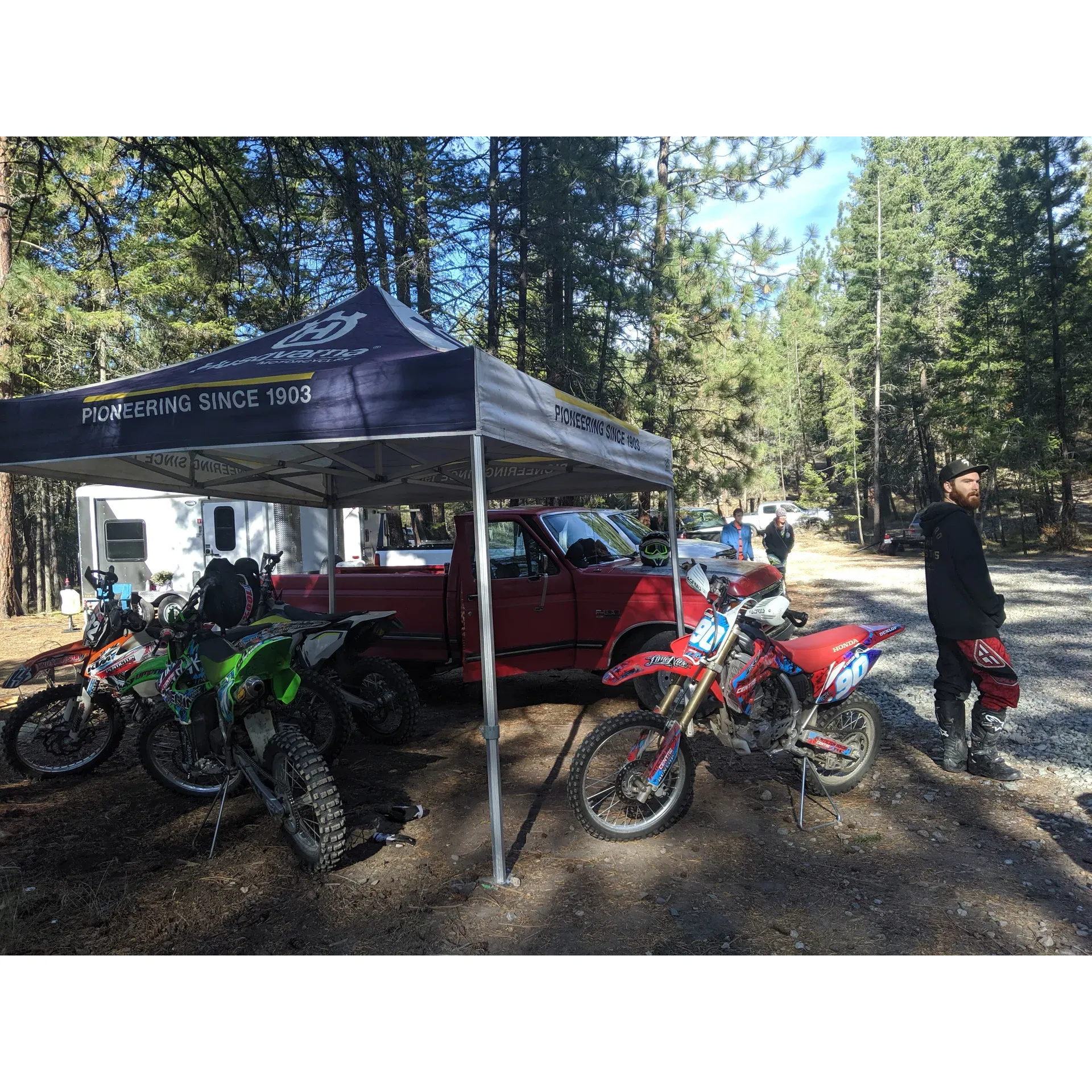 Tucked away in the serene landscape of Okanagan Falls, this off-highway vehicle (OHV) trail system offers an escape into the rugged outdoors for enthusiasts seeking adventure and connection with nature. The area boasts a breathtaking backdrop, with trails that cater to mountain biking and motor biking aficionados alike. Visitors can revel in the stunning vistas as they navigate trails that promise an adrenaline rush and an opportunity to explore the beauty of the region.

The OHV trails at Okanagan Falls are complemented by well-maintained single tracks that are perfect for a day's ride. Enthusiasts will appreciate the variety of routes available, suitable for different skill levels, making it an ideal spot for beginners and seasoned riders. The area is equipped with numerous maps and clear signage, ensuring visitors can find their way around with ease and confidence.

For those looking to extend their visit, the site's camping area offers a rustic retreat. Campers are provided with basic amenities like pit toilets, while the seclusion of the sites promotes a sense of peacefulness and community among like-minded outdoor lovers. The camping spots are well-liked for their privacy, offering a tranquil environment to unwind after a day of exhilarating rides.

The site is attentively serviced, ensuring the cleanliness and safety of the facilities, including the outhouse. As the site is off-grid, visitors are reminded to bring their necessities, such as toilet paper, to ensure their comfort throughout their stay. Many find the location facilitates a unique balance of a woodsy experience with the convenience of maintained trails and cell service availability – a rare find for those who enjoy the off-grid lifestyle but still like to stay connected.

The OHV trails at Okanagan Falls stand as a cherished destination, providing riders with excellent dirt bike trails that are known for their outstanding conditions and offering lasting memories for all who traverse the picturesque landscape. Whether you're setting up camp or just passing through for a day of outdoor thrills, this recreational spot is a sanctuary for adventure seekers looking for a compelling mix of wilderness adventure and thoughtful amenities. Description by ChatGPT.