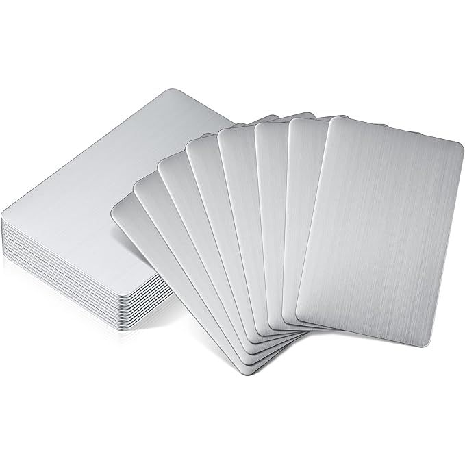 These 304 stainless steel metal business cards are designed for a variety of uses, including personal and professional. Measuring at 86 x 54 mm and 0.5 mm thick, they are the standard size of a regular business card.