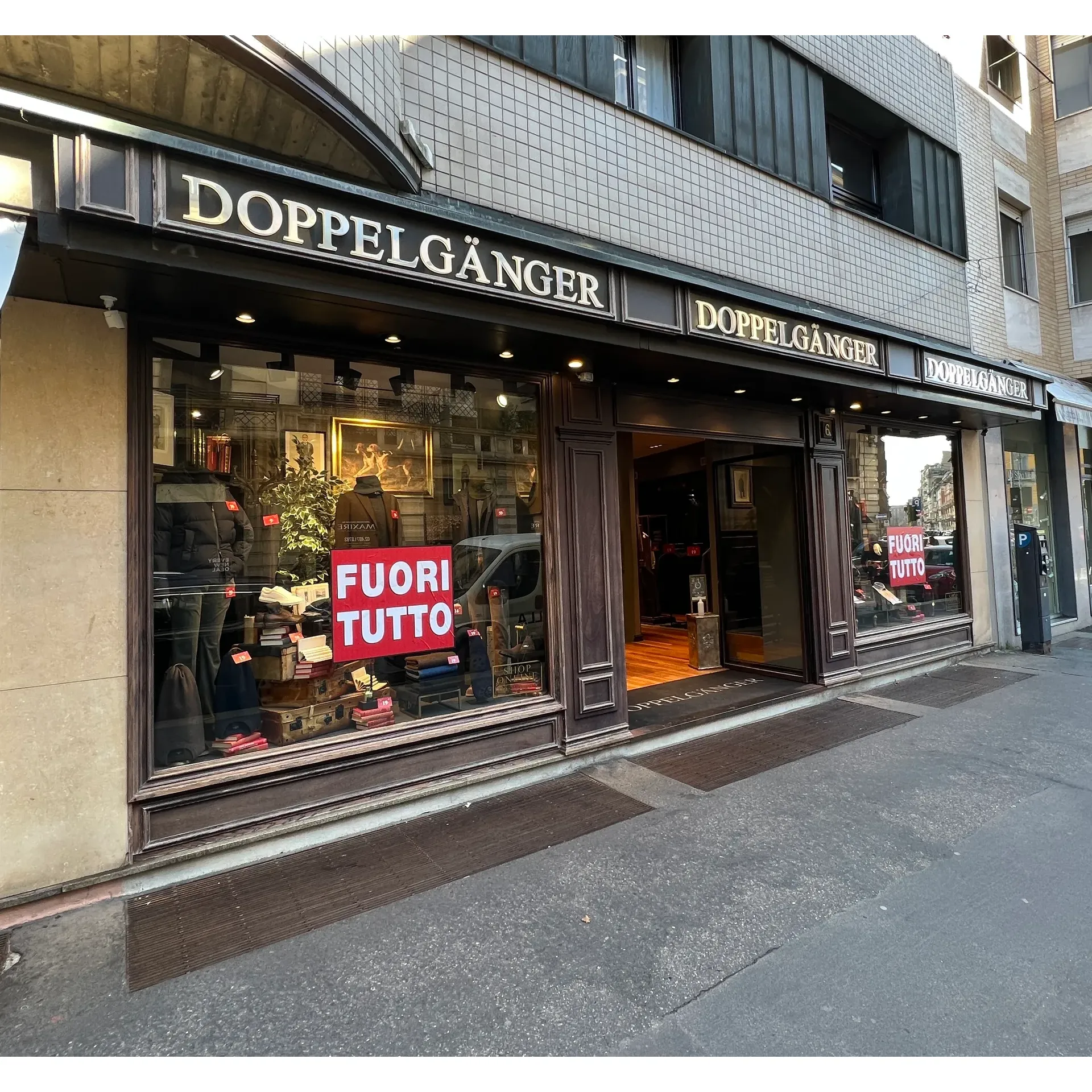 DOPPELGÄNGER stands out as a distinguished retail haven that exemplifies Italian style and sophistication. It is the go-to destination for shoppers seeking quality apparel at prices that strike an ideal balance between affordability and luxury. The shopping experience is elevated by a welcoming and skilled team, where the likes of Patrizizia and Giuseppe shine with their professionalism, patience, and attentive service.

The establishment exudes a warm and inviting ambiance, further enhanced by a delightful scent that leaves a lasting impression, charming patrons long after they have exited the doors. It is a place where variety and abundance meet, offering a multitude of fashion-forward options for every discerning customer. Whether it's a quick visit to update a wardrobe staple or a more extensive shopping spree, customers, including those as young as teenagers, can readily find multiple items that capture both their needs and their imaginations.

Celebrated for its Italian flair, DOPPELGÄNGER showcases a well-curated collection of garments and accessories, with each visit promising a delightful foray into the world of refined style and personable customer care. Here, visitors revel in the shop's pleasant atmosphere and immaculate surroundings, knowing they will leave with purchases that fully satisfy their style aspirations. Description by ChatGPT.