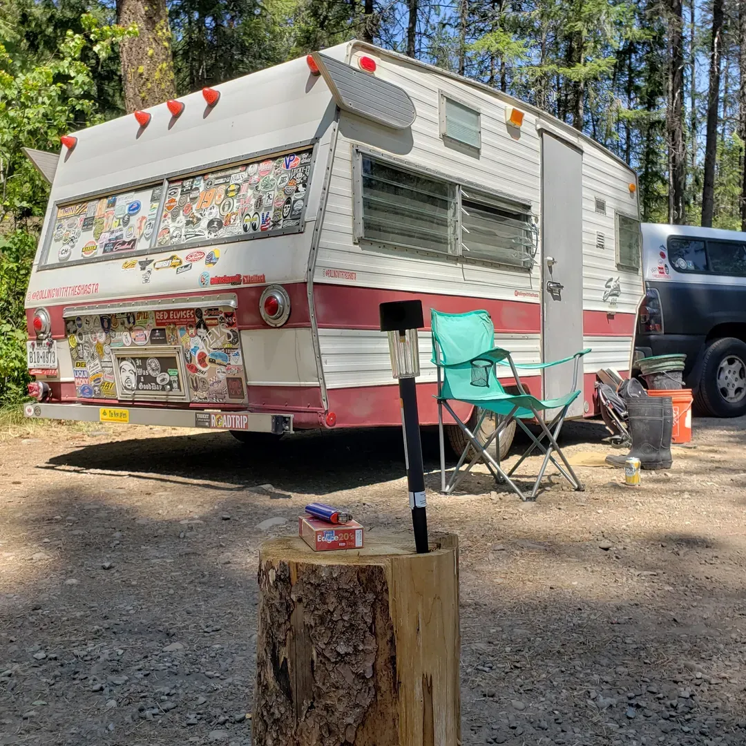 Red Top Creek Campground is a charming, intimate getaway catering to those seeking a serene outdoor experience without the burden of a fee. This delightful campground is an idyllic retreat for adventurers looking to disconnect and immerse themselves in nature's embrace. With a limited number of sites, guests are afforded a sense of exclusivity and privacy that's hard to find.

The facilities offer a harmonious balance of rustic charm and essential amenities, including a well-maintained pit toilet, ensuring a comfortable stay while maintaining the authentic feel of outdoor living. Conveniently accessible, the campground presents the perfect base for a spontaneous weekend retreat or a peaceful stopover on a longer journey.

Guests are encouraged to take advantage of this secluded paradise to set up their Shasta or any rolling haven, basking in the tranquility of the surrounding flora. Embrace the camaradiship of fellow nature lovers and the freedom of an escape from the daily grind at Red Top Creek Campground, where simplicity meets outdoor bliss. Description by ChatGPT.