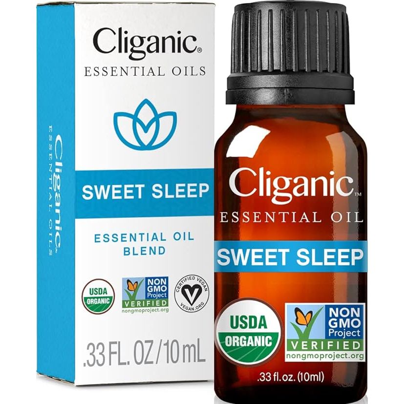 Cliganic Organic Essential Oils Sweet Sleep Blend is a premium quality essential oil blend that is specifically formulated to promote relaxation and a restful night's sleep.