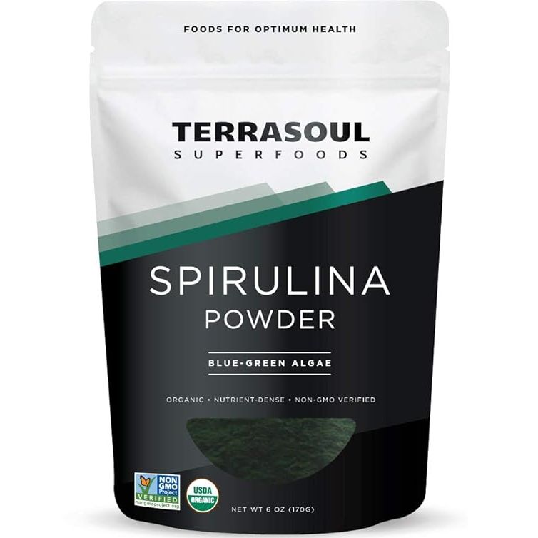 Terrasoul Superfoods Organic Spirulina Powder is a nutrient-rich superfood made from blue-green algae. It is packed with protein, B vitamins, iron, and antioxidants, making it a great addition to smoothies, detoxifying elixirs, and other recipes. This 6 oz package contains vegan-friendly spirulina powder that is certified organic and non-GMO.