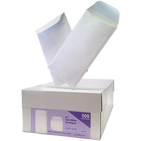 The 3.5" x 6.5" white envelopes from Next Day Labels TM are perfect for a variety of uses, from mailing checks to storing small parts. These heavyweight envelopes are made in the USA and feature a gummed flap closure for security.