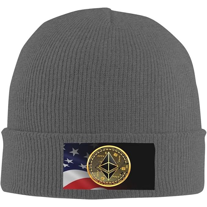 The Flag of Ethereum Cozy Knitted Beanie Hat is a stylish winter accessory made from high-quality acrylic material. The hat features a design inspired by the Ethereum cryptocurrency, with the Ethereum logo prominently displayed on the front. The deep heather color scheme adds a modern and fashionable touch to any winter outfit.