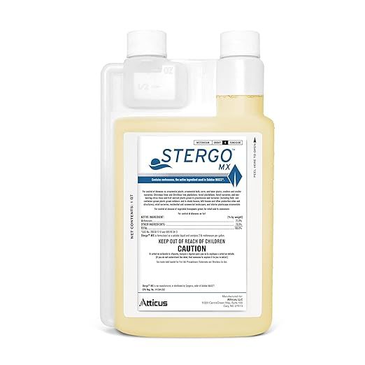 Stergo MX Mefenoxam Fungicide is a 32-ounce fungicide produced by Atticus. It is designed to control fungus in lawns, ornamentals, greenhouses, and nurseries. This product is a powerful fungicide that is comparable to Subdue Maxx, providing effective control against a wide range of fungal diseases.