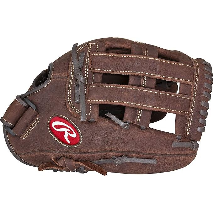 The Rawlings Player Preferred adult ball glove is designed for both baseball and slowpitch softball players. This glove is made for adults, with a 13-inch size that provides a comfortable fit for most players. The glove is built with full grain leather for durability and performance on the field.