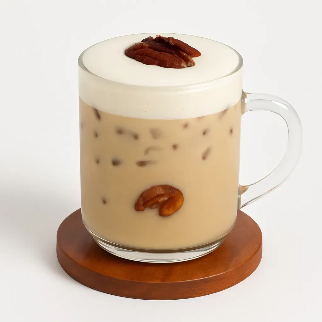 A rich and nutty beverage that combines the comforting flavors of pecan pie with smooth espresso, ideal for the fall season.