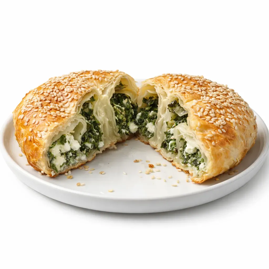 Delightful savory pastries with a flaky crust filled with spinach, feta cheese, and garlic, perfect as an appetizer or light main course.