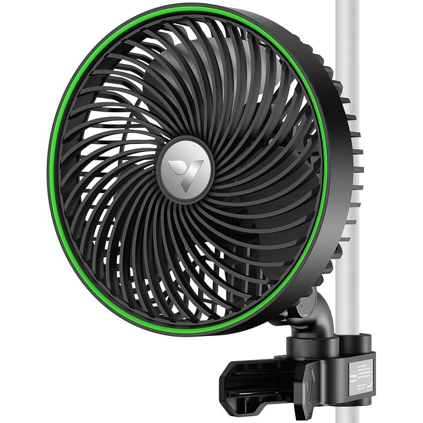 The AeroWave E6 is a US patented clamping fan designed with a square shape that can easily hold onto round, square poles, and flat surfaces without slipping. Its clamp features a thick rubber pad to prevent scratching and ensure a secure grip.