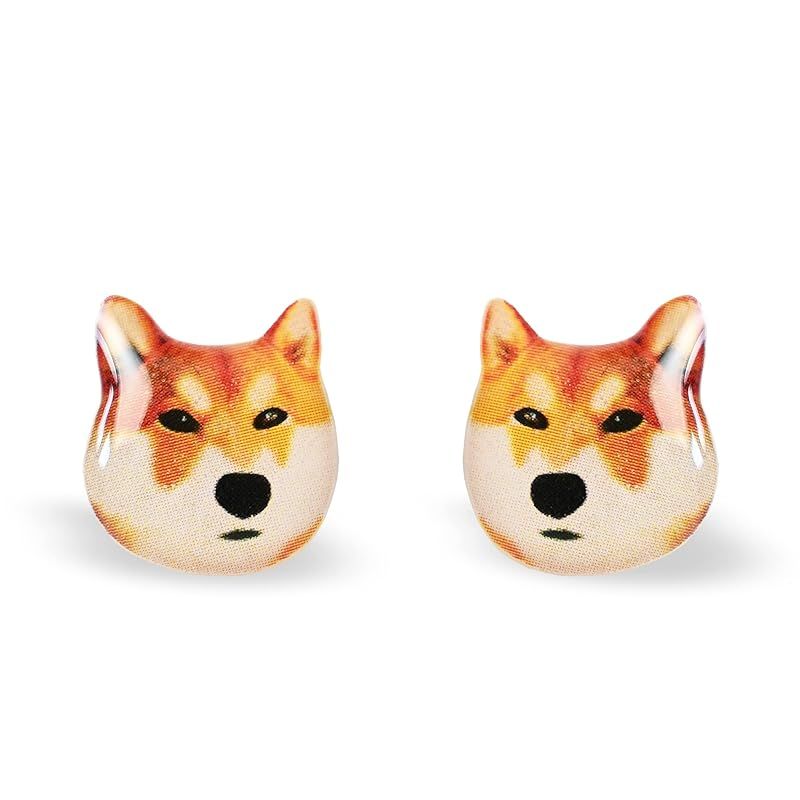 These Doge Dog Stud Earrings, inspired by the popular internet meme, feature a cute Shiba Inu design that is sure to make a statement. The earrings are made of high-quality materials and are perfect for dog enthusiasts or those who love memes. They are small and lightweight, making them comfortable to wear all day long.