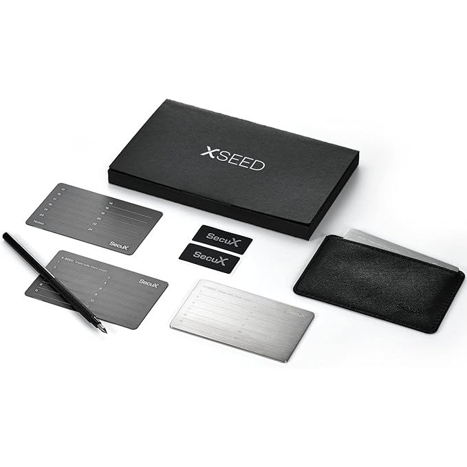 The SecuX XSEED is a secure solution for storing the seed phrase of your crypto wallet. This steel plate is designed to protect your seed phrase from physical damage, theft, and fire. It is compatible with most popular hardware wallets such as SecuX, Ledger, and Trezor.