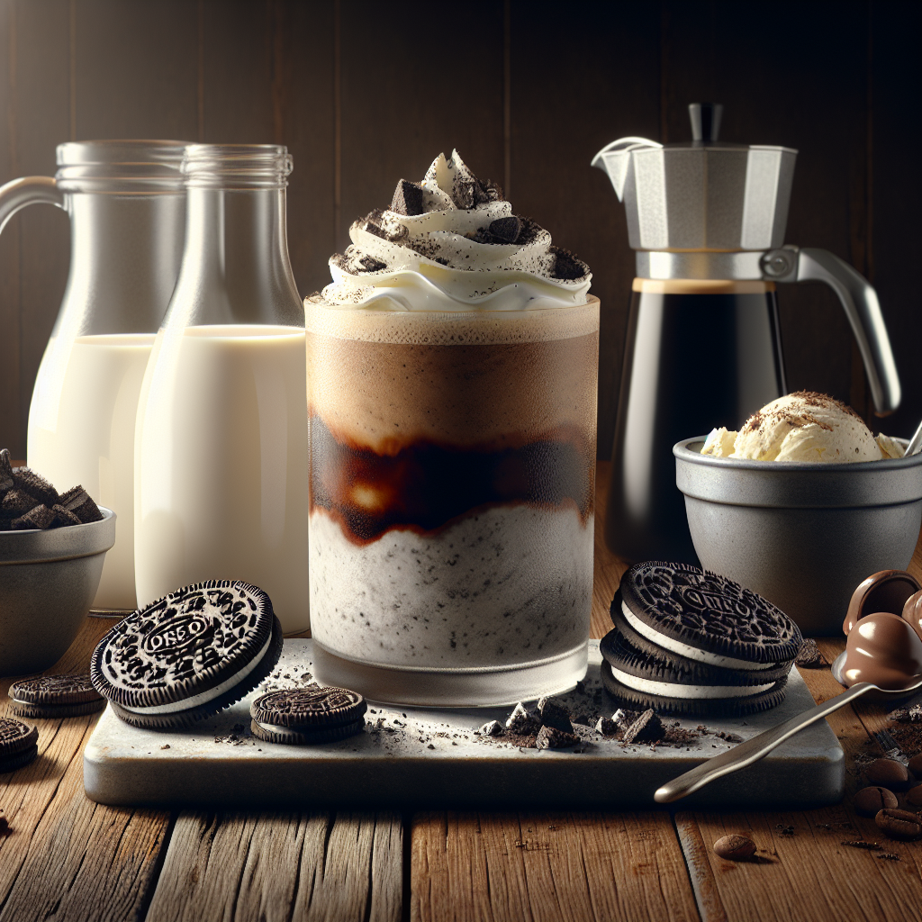 An Oreo Coffee Milkshake is a refreshing and indulgent beverage that blends the rich flavors of coffee and chocolate with the creamy texture of ice cream. This decadent shake combines vanilla ice cream, crushed Oreo cookies, and a strong brewed coffee to create a perfect balance of sweetness and bitterness.