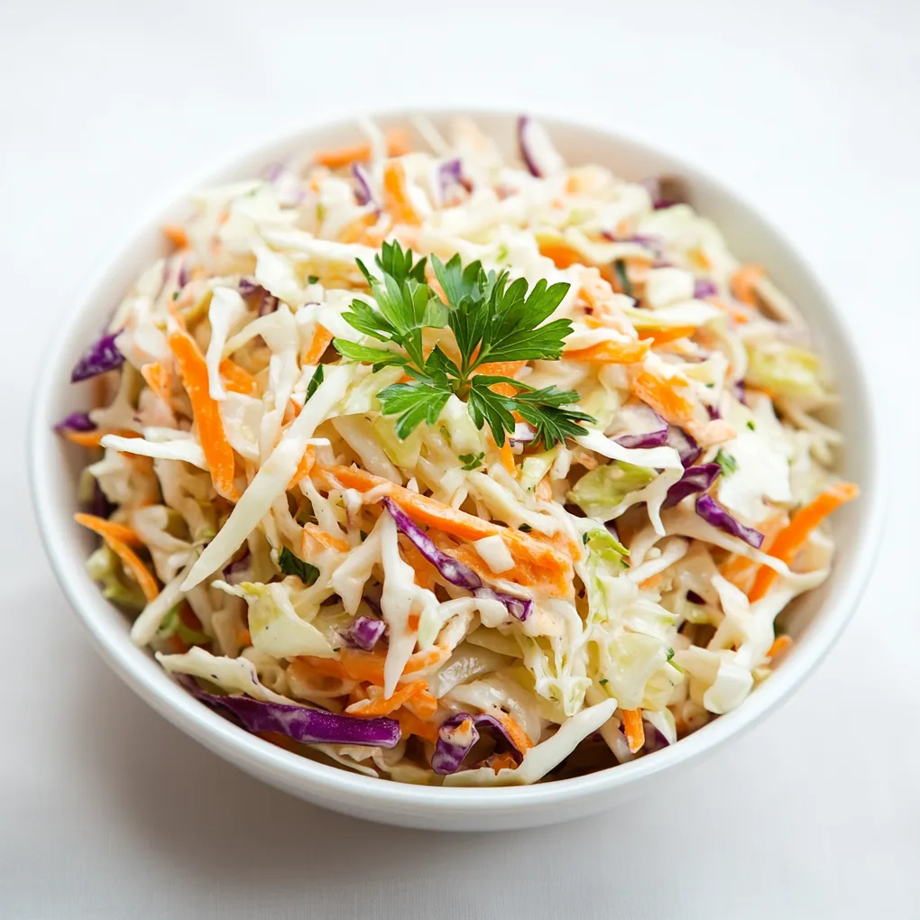 Salade de Choux, also known as Tangy Cabbage Slaw, is a fresh and zesty salad staple in French cuisine and perfect for a light, healthy side dish. Crisp shredded cabbage is combined with a tangy, sweet-and-sour dressing made of apple cider vinegar, Dijon mustard, a hint of honey for sweetness, and a dash of olive oil for smoothness.