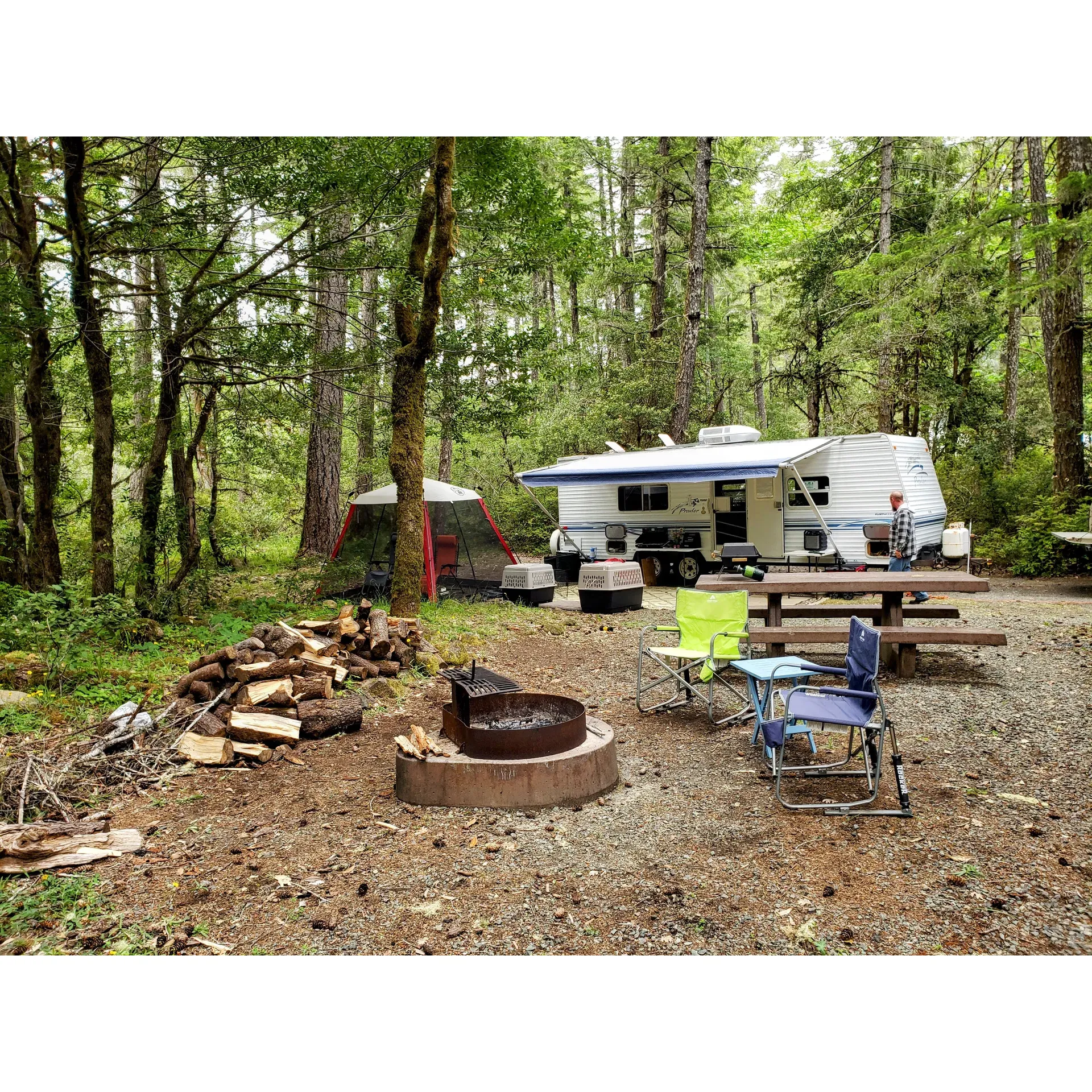 Big Flat Campground offers an immersive outdoor retreat, providing visitors a serene sanctuary with spacious and unique camping sites. Each generous plot offers pathways leading to fully private amenities, including fire pits and picnic tables perfect for enjoying meals in the tranquility of nature. Enthusiasts can pitch their tents on a variety of surfaces, be it rock gravel or a lush grassy area.

The campground boasts direct access to a picturesque river, complete with a charming swimming area, inviting guests to cool off and relax in the crystal-clear waters. The surrounding scenic trails beckon hikers and riders to explore the lush beauty of the region, with the opportunity to spot a vibrant array of wildlife in their natural habitat.

With a convenient opening season beginning in May, Big Flat Campground is an affordable getaway at $8 a night, or a reduced fee of $4 for those holding a park pass. The grounds are meticulously maintained, featuring spotless bathrooms and well-kept common areas, redefining rustic comfort. Safety is paramount, with facilities like pit (vault) toilets and orderly garbage cans enhancing the stay while maintaining an eco-conscious footprint.

Campers can experience a secluded escape with the practicality of pull-through sites that can accommodate most rigs. Paying homage to the honor system, the campground facilitates payments via cash or check. While the campground encourages leashed companionship for your furry friends, it remains a haven for nature lovers and those seeking a serene escape from the bustling outside world.

An absolute gem for outdoor aficionados and families alike, the campground not only provides the essentials but also maintains a profound respect for the environment. For those in search of a more solitary experience, dispersed camping is available along the main road, with the same commitment to leaving no trace.

In the embrace of the pristine Smith river and enveloped by the grandeur of nature, Big Flat Campground is a prime destination for those seeking solace, adventure, and an unparalleled camping experience complete with historical remembrance and a reverence for the environment. Description by ChatGPT.