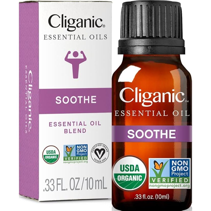 Cliganic Organic Essential Oils Blend Soothe is a premium quality essential oil blend made with 100% pure and natural ingredients. This blend is carefully crafted to help promote relaxation and relieve stress, making it a great option for use in aromatherapy. The soothing aroma can help create a calming environment and promote overall well-being.