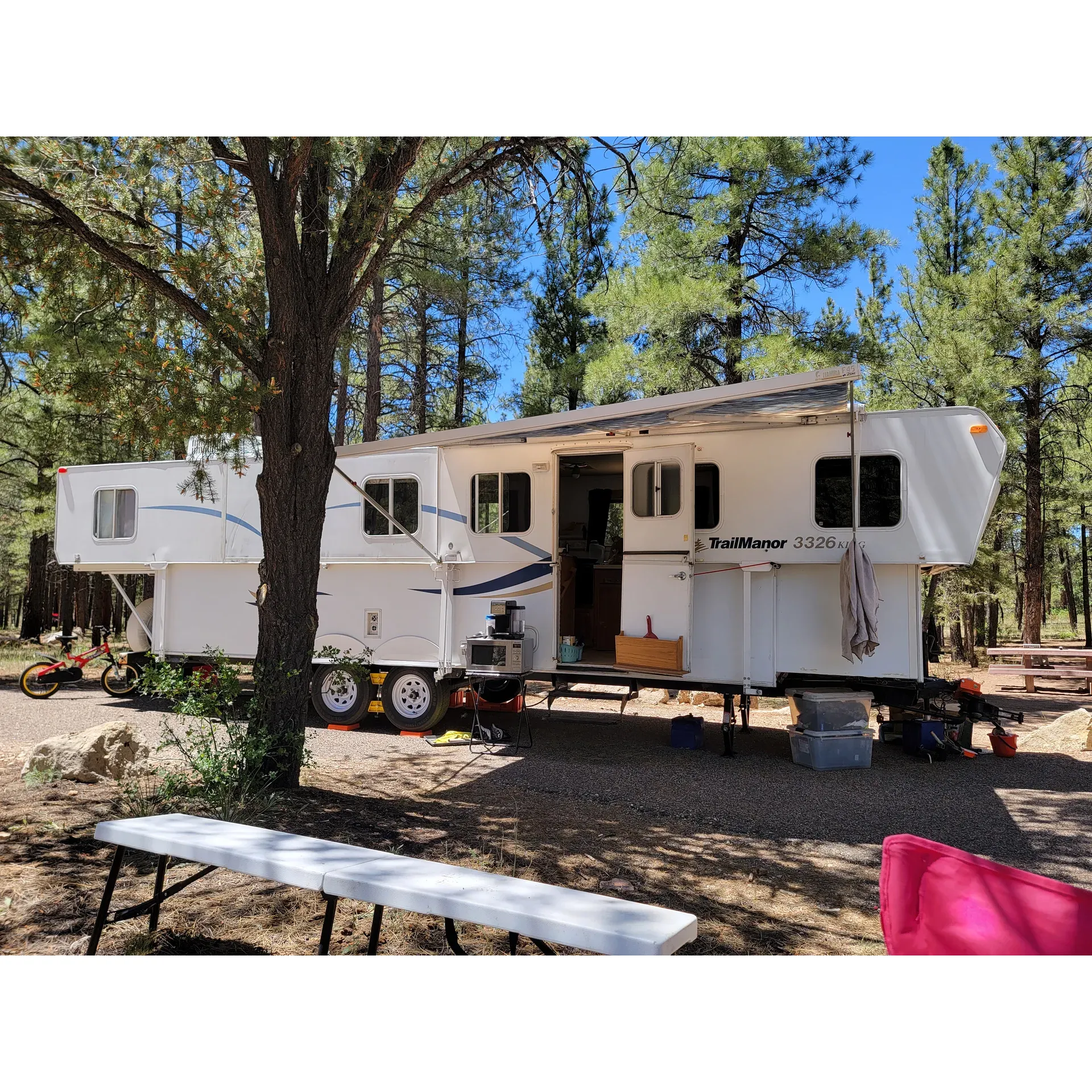 Discover an impeccable base for exploring the wonders of the Grand Canyon at the Ten-X Campcampground, conveniently located just a 10-minute drive from the main entrance to the park. The well-planned layout of this serene oasis provides visitors with a comforting sense of space and privacy, featuring sites that are generously spread out across the grounds.

Visitors to Ten-X Campground are often greeted by the friendly faces of experienced camp hosts, known for their helpful guidance and warm welcomes. With 142 sites, the campground still retains an atmosphere of quiet and seclusion, without the feel of being overcrowded. Adding to the comforting experience, the cleanliness at Ten-X Campground is noticeable, with restrooms and facilities meticulously maintained to ensure a pleasant stay.

The campground includes a number of first-come, first-served sites, offering spontaneous travelers an opportunity to enjoy this wonderful retreat. RVers and tent campers alike can find solace here, with the absence of hookups encouraging a true back-to-nature experience. Although no water or sewer services are available, the campground's self-contained setup is perfect for those prepared with their own amenities.

Beyond the well-kept grounds, nature provides its own enchantments. It is not uncommon to hear the distant call of an elk or witness the majestic sight of bull elk grazing nearby, adding to the allure of this natural haven. The unmarked trails around the campground offer glimpses into the surrounding wilderness for the adventurous at heart.

With a modest fee for access to such a prime location, Ten-X Campground offers an excellent value proposition for visitors looking to immerse themselves in the grandeur of the Grand Canyon without the grand price tag. The recent name change to Tusayan Montaine Campground has done nothing to diminish its charm and appeal for both seasoned campers and first-time explorers alike. Description by ChatGPT.