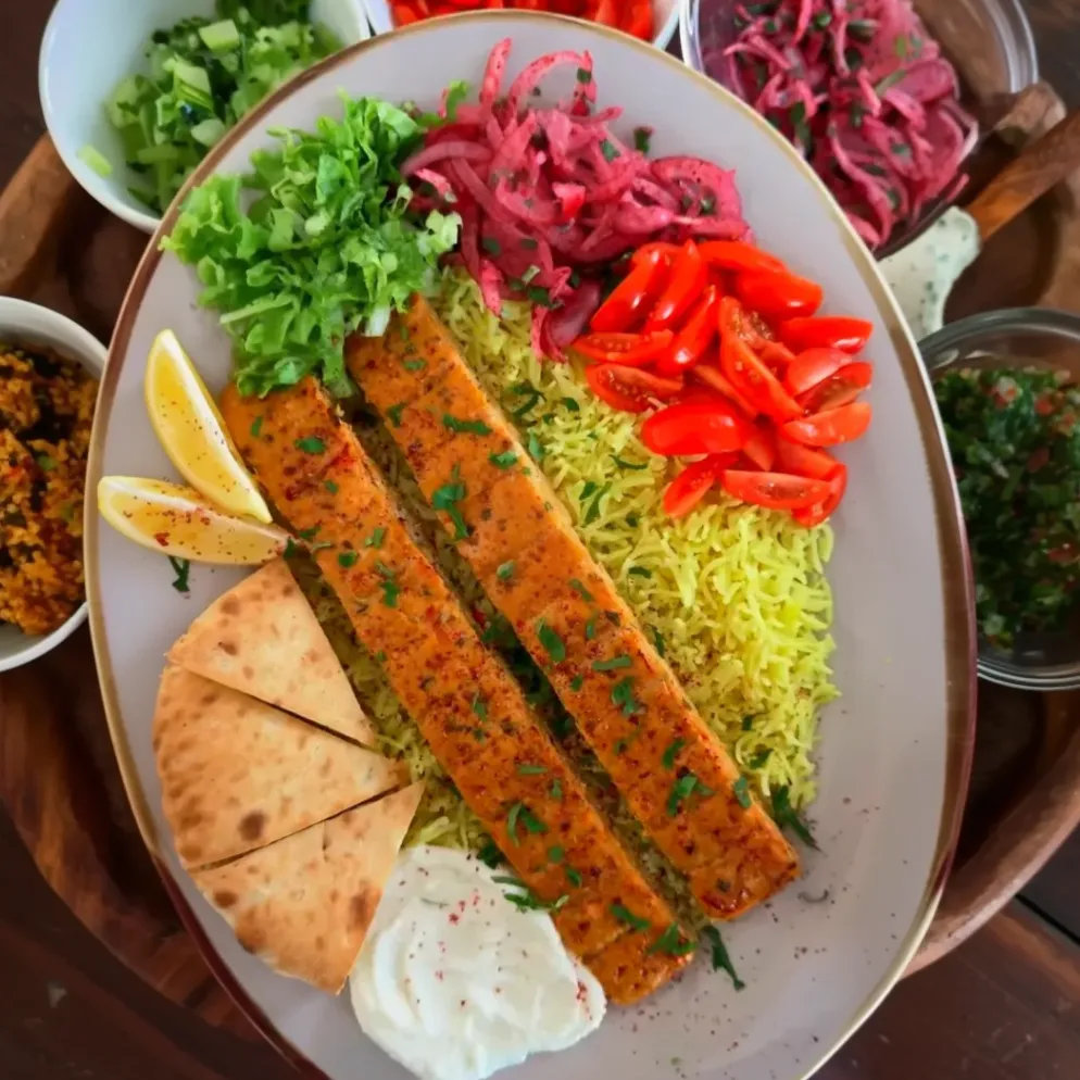 Flavorful and easy-to-make chicken kebabs baked on a sheet pan, perfect for a hassle-free dinner with a delicious mix of spices.