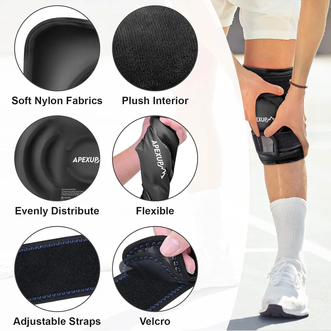 The knee ice pack wrap typically comes with an adjustable strap or sleeve, allowing the user to secure the pack comfortably around the knee. This feature not only ensures the pack remains in place during use but also allows for a hands-free experience. The flexibility of the gel is crucial; it remains pliable even at low temperatures, ensuring it can wrap around the contours of the knee without causing discomfort. 