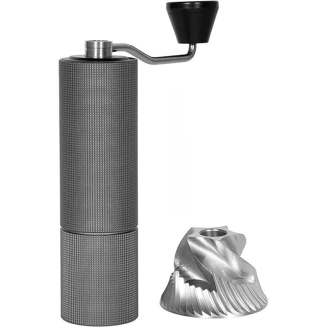 The TIMEMORE Manual Coffee Grinder is a high-quality hand coffee grinder made of stainless steel with a conical burr design. The grinder features an internal adjustable setting that allows you to customize the grind size, making it suitable for various brewing methods such as French press, pour-over, and espresso.