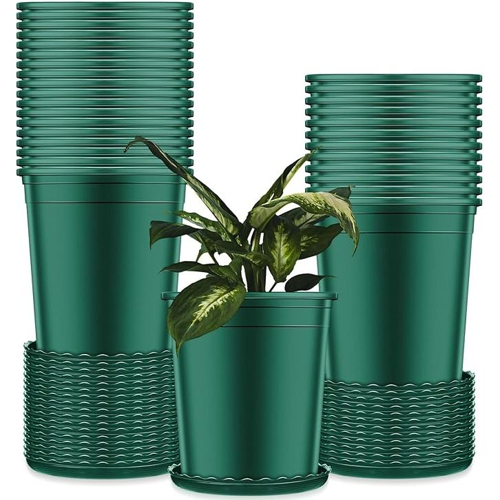 The 30 Packs 6.3 Inch Plant Pots Bulk Plastic Pots are a convenient and cost-effective solution for indoor gardening. These 1 gallon nursery pots are ideal for planting succulents, flowers, vegetables, or any other small plants.