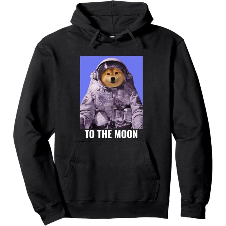 Dogecoin To The Moon Cool Dogecoin Pullover Hoodie image