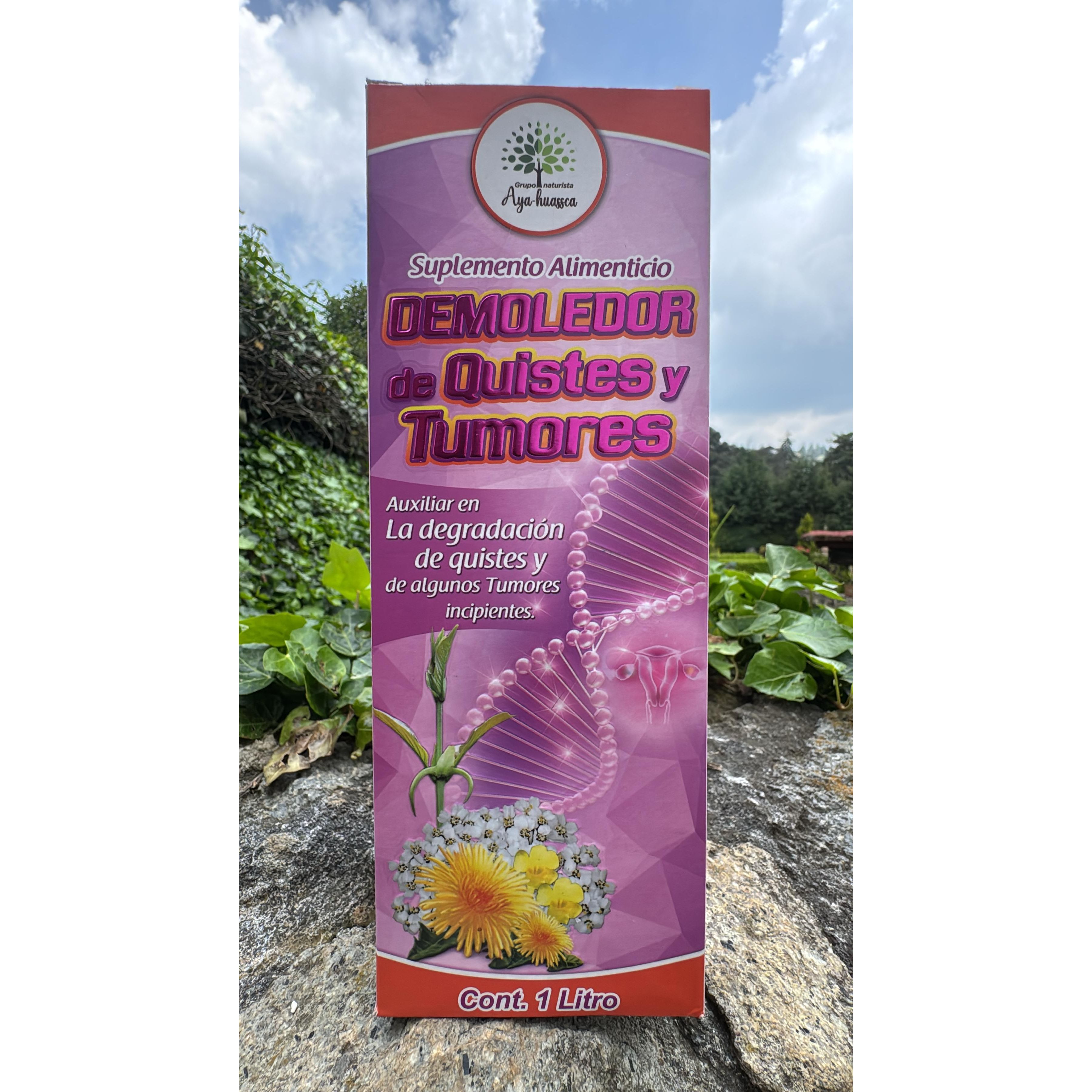 Natural food supplement designed to assist in the degradation of cysts and incipient tumors. Contains a 100% natural formula with powerful herbal ingredients. This product is a food supplement and not a medicine. Its use is the responsibility of whoever recommends and whoever consumes it.
