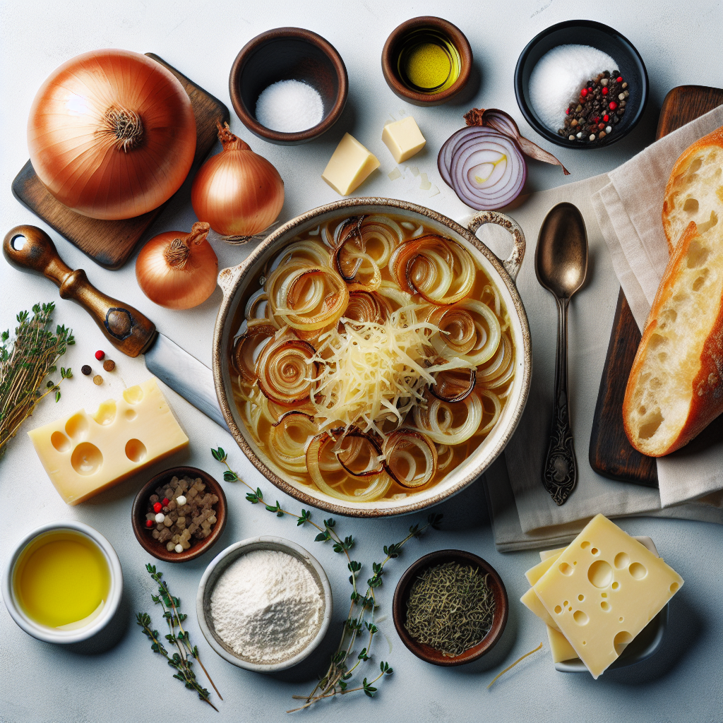 Sopa de Cebolla is a classic Andorran onion soup that warms the soul with its hearty and comforting flavors. This traditional dish is prepared by slow-cooking caramelized onions in a savory broth, usually made with beef or chicken stock, and enhancing the flavor with fresh herbs such as thyme.