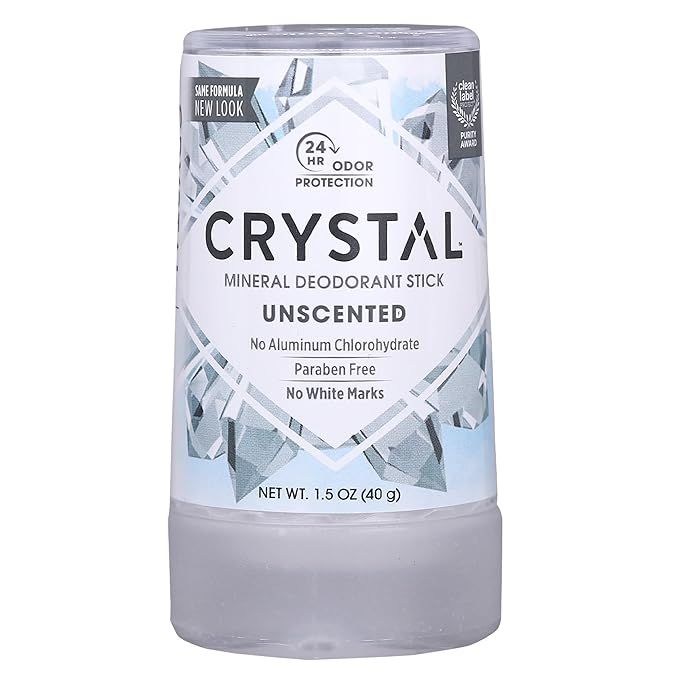 The CRYSTAL Deodorant Mineral Deodorant Stick is a travel-sized deodorant stick that comes in a 1.5-ounce packaging. This deodorant is made with natural mineral salts, which help to eliminate odor-causing bacteria without the use of harmful chemicals or synthetic fragrances.