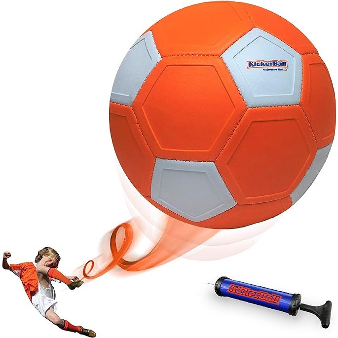 The Kickerball is a specially designed soccer ball/football toy that enables users to kick like the pros by adding curve and swerve to their shots. This innovative toy is perfect for both outdoor and indoor matches or games, making it a great gift for boys and girls who love to play soccer.