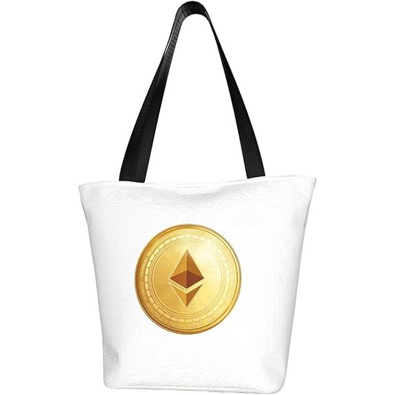 Rqwaaed Flag of Ethereum Women'S Casual One Shoulder Carry Shopping Bag Large Capacity Working Storage Handbag image