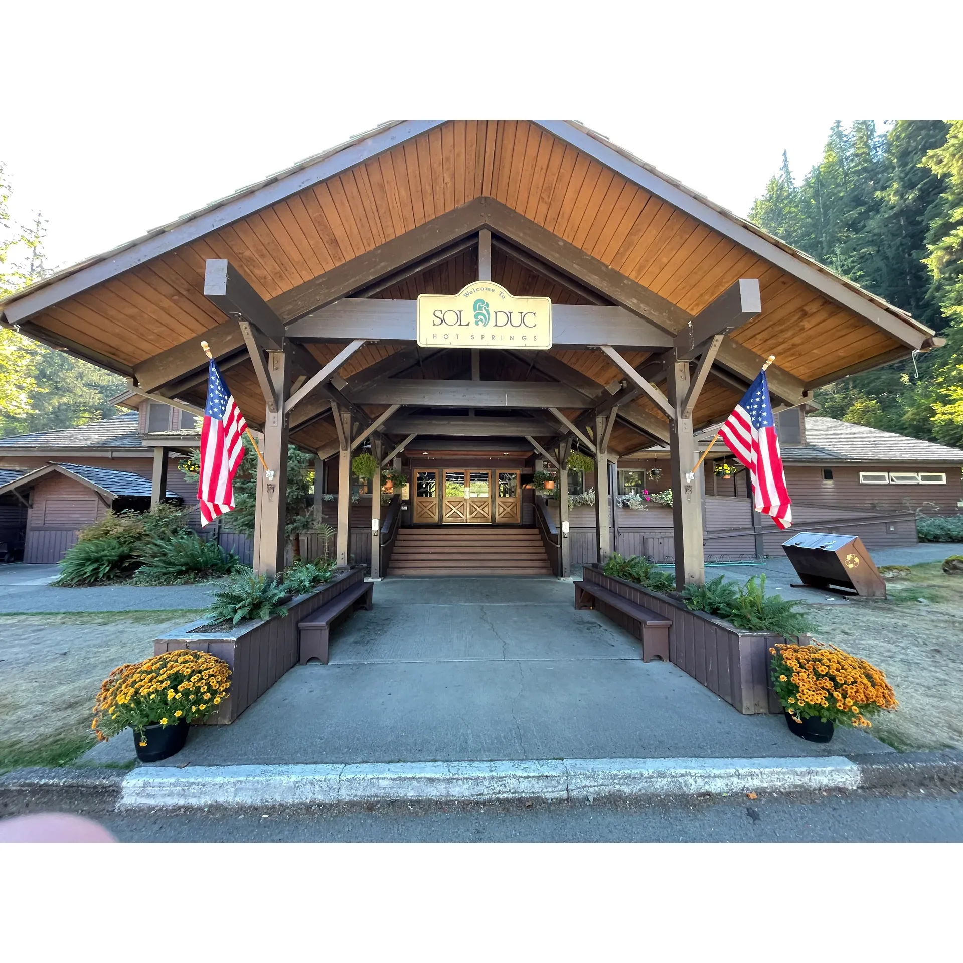 Sol Duc Campground is an idyllic retreat for nature enthusiasts and those who seek the healing properties of natural hot springs. The campground is an ideal spot positioned near a river, offering easy access to the refreshing waters. It is in close proximity to the famed Sol Duc Resort, enhancing the outdoor experience with additional amenities, including a welcoming restaurant that serves appetizing salads and burgers, praised for their great taste and value.

The serene environment is graced with majestic trees that provide a calming canopy for visitors, creating a tranquil escape from the hustle and bustle of daily life. Each campsite is well-equipped with picnic tables, clean bathrooms, convenient fresh water access, and garbage facilities, ensuring a comfortable stay. For guests seeking more privacy amidst the great outdoors, Loop B offers secluded sites below the road that allow a more intimate connection with nature.

Adventurers and relaxation-seekers alike will find the hot springs a revitalizing sanctuary, particularly enchanting when enjoyed amidst rainfall. With water temperatures sustaining around 104°/105° F, the mineral-rich springs offer a rejuvenating experience with therapeutic benefits, though their naturally occurring sulfur scent speaks to the potent geologic activity of the area.

For those looking to explore the lush surroundings, the campground serves as a starting point for picturesque trails, including an easy trek to the awe-inspiring Sol Duc Falls and the immersive Lovers Lane trail. Wildlife enthusiasts may also delight in the possibility of encountering docile deer on their journey through the verdant landscape.

Accommodations cater to a range of preferences, from the spacious and private campsites to the simplicity of the Resort's rooms, which are reserved for those who prioritize unlimited access to the springs and may not have their own camping gear. The Sol Duc Campground also conveniently provides shower facilities, enabling guests to freshen up after a day steeped in the elements.

The onsite gift shop stands out with an eclectic mix of items, from swim accessories to cozy blankets, providing a unique assortment of mementos and essentials. Visitors who commemorate their experience with annual visits have come to appreciate the cleanliness, beauty, and private setting that mark Sol Duc Campgrounds as one of the best in Washington.

Whether seeking a solitary retreat among giant trees, a family adventure with playful trails and campsites, or the soothing embrace of natural hot springs, Sol Duc Campground welcomes all to indulge in a timeless connection with the Earth's wonders. Description by ChatGPT.