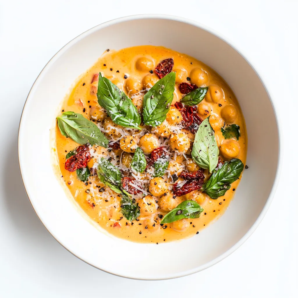 Experience the Italian-inspired richness of a vegetarian delight perfect for meal preps that never lose their appeal, combining creamy Tuscan flavors with hearty chickpeas.