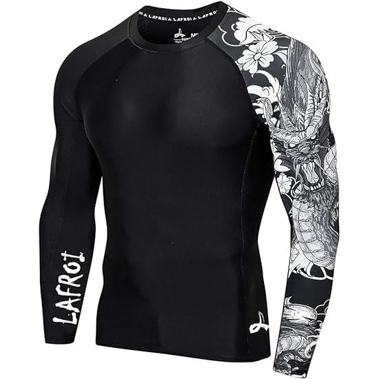 The LAFROI Men's Long Sleeve UPF 50+ Baselayer Skins Performance Fit Compression Rash Guard-CLYYB is a high-quality athletic shirt designed for maximum performance during physical activities. The long sleeves provide added protection from the sun with UPF 50+ rating, making it ideal for outdoor workouts or sports.