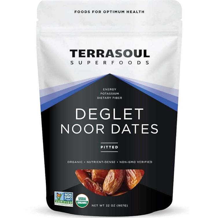 Terrasoul Superfoods Organic Deglet Dates are a popular choice for those looking for a natural, healthy sweetener option. These dates are organic, pitted, and come in a convenient 2-pound package. They are sourced from top-quality farms and are fresh, ensuring that you are getting the best quality product.