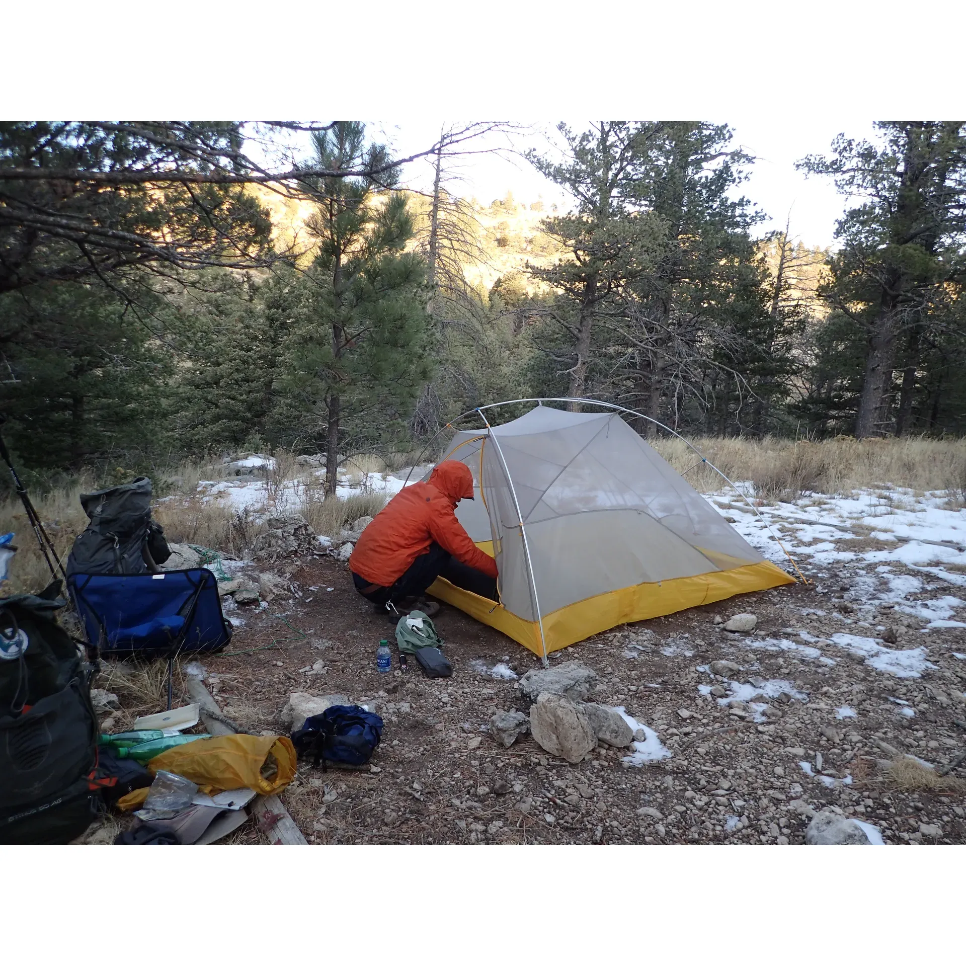 Bush Mountain Wilderness Campground offers an ideal retreat for outdoor enthusiasts seeking a serene camping experience. The well-spaced campsites are thoughtfully situated away from the hustle and bustle of the main trail, ensuring that guests enjoy tranquility and privacy amidst the great outdoors. While the area can experience the occasional wind, the mature canopy provides a natural barrier, offering campers a comfortable setting shielded from the elements.

Campers at Bush Mountain Wilderness Campground are just a leisurely stroll away from a breathtaking vantage point where they can witness the splendor of the setting sun painting the sky in vibrant hues. It's a perfect spot for nature photographers, romantic outings, or simply for those looking to reflect and soak in the vast beauty of the landscape.

The campsite is synonymous with the simplicity of nature and the comfort of well-maintained facilities, making it a favorite for both seasoned campers and those new to the experience. Here, you can relax, rejuvenate, and create lasting memories under the open sky, surrounded by the gentle whispers of nature. Description by ChatGPT.