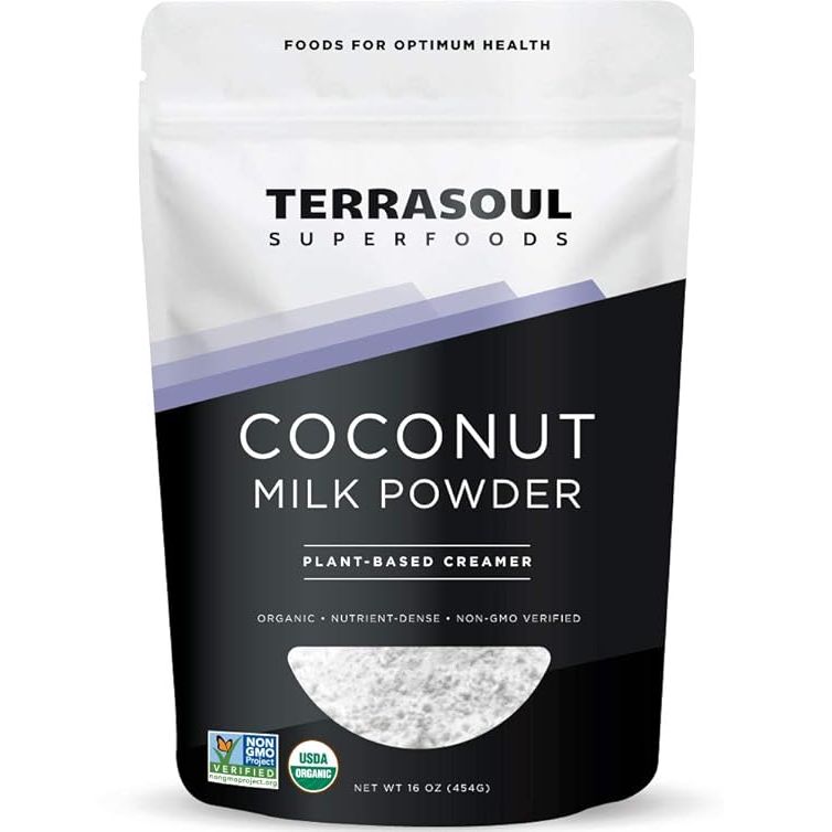 Terrasoul Superfoods Organic Coconut Milk Powder is a plant-based creamer made from pure, organic coconut milk. It comes in a 16 oz container and is a convenient and versatile alternative to traditional dairy creamers. This product is ideal for those following a keto-friendly diet, as it is low in carbohydrates and high in healthy fats.