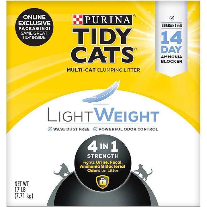 Purina Tidy Cats Multi Cat, Low Dust, Clumping Cat Litter, LightWeight 4-in-1 Strength is a popular cat litter designed for homes with multiple cats. The low dust formula helps to maintain a cleaner environment for both you and your feline friends. This litter also features clumping technology, making it easy to scoop and clean the litter box.