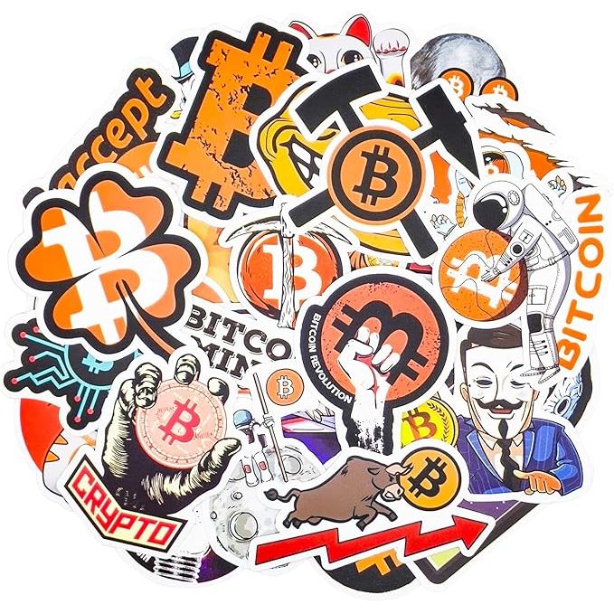 Yoksas Bitcoin Crypto Stickers are a pack of 50 funny and creative stickers featuring designs related to digital currency and Bitcoin. These stickers can be used to decorate water bottles, laptops, computers, phones, guitars, luggage, and more, adding a unique and playful touch to your belongings.