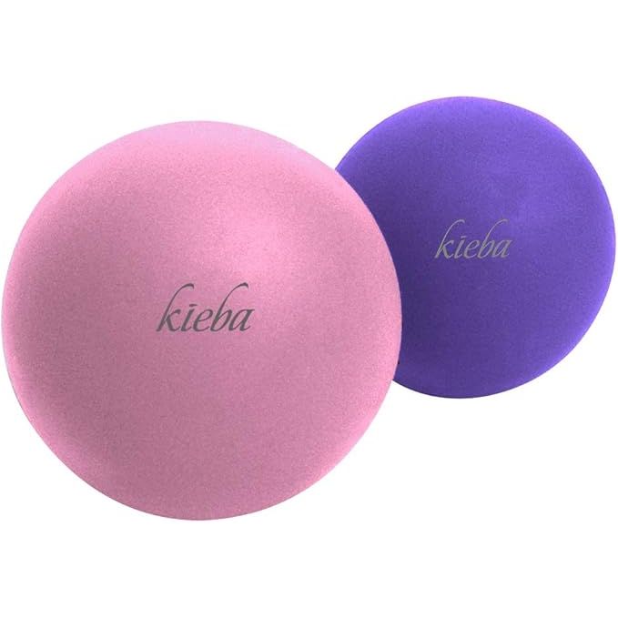The Kieba Massage Lacrosse Balls are designed for use in myofascial release, trigger point therapy, muscle knots, and yoga therapy. This set includes two firm balls, one pink and one purple, to provide varying levels of pressure for different areas of the body.