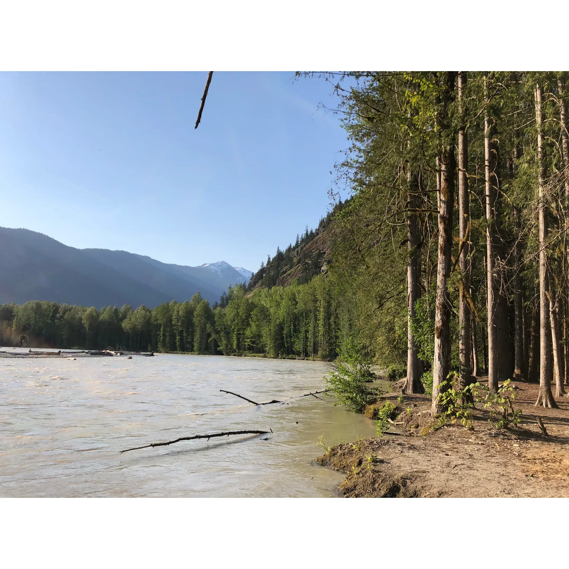 At Hideaway Recreation Site, adventurers will find themselves welcomed by breathtaking views that serve as a stunning backdrop to a truly rustic camping experience. This destination catrells to the dedicated camper who seeks to immerse themselves in the serenity of the great outdoors. Visitors can set up their site by the soothing sounds of the river, an ideal spot for those looking to connect with nature without the need for elaborate amenities. 

The site is accessible to vehicles with capable all-wheel drive, such as a Honda CR-V, though the journey is made smoother with a four-wheel drive due to the occasionally muddy conditions of the logging road that leads to the serene getaway. The unspoiled natural setting of the Hideaway Recreation Site offers a sense of exclusivity and charm, appreciated by those prepared for an authentic camping experience.

Guests with the appropriate vehicles will find the drive an exciting prelude to their stay, setting the scene for the rugged beauty that awaits them. It's a place where the lack of amenities like tables only underscores the area's raw appeal, encouraging campers to bring their self-sufficiency to the fore. Hideaway Recreation Site is a true haven for real campers looking to escape the hustle and bustle and embrace the wild. Description by ChatGPT.