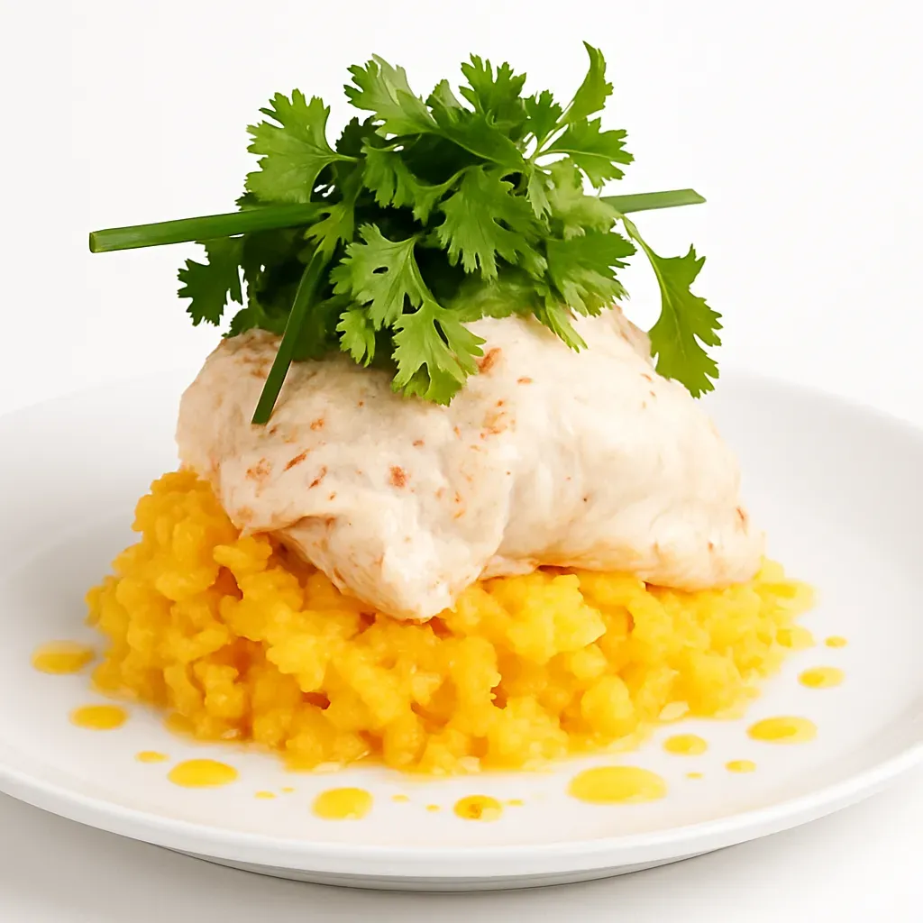 An authentic dish from Paraense gastronomy that highlights the unique flavors of the Amazon, featuring filhote fish and creamy buffalo milk.